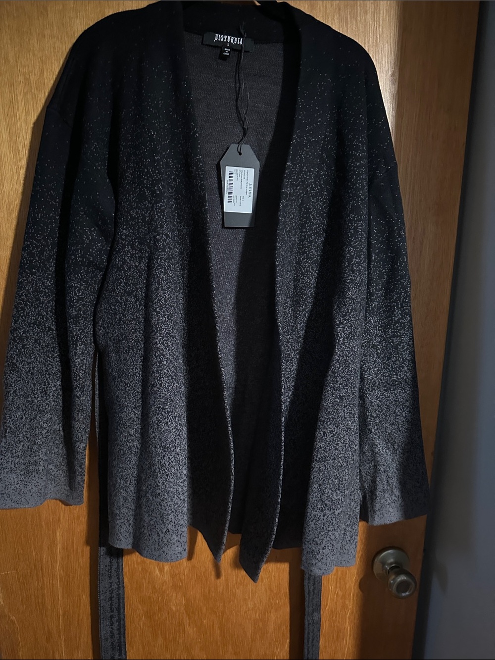 Disturbia Nightjar Ombré Tie Wrap Cardigan Sweater
